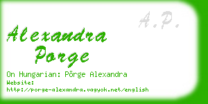 alexandra porge business card