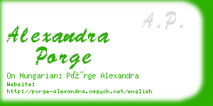 alexandra porge business card